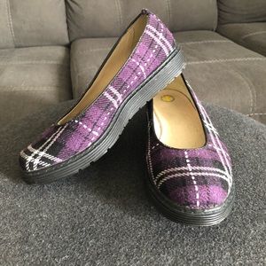 Dr. Martens ELLEN Purple Plaid Shoes size 7